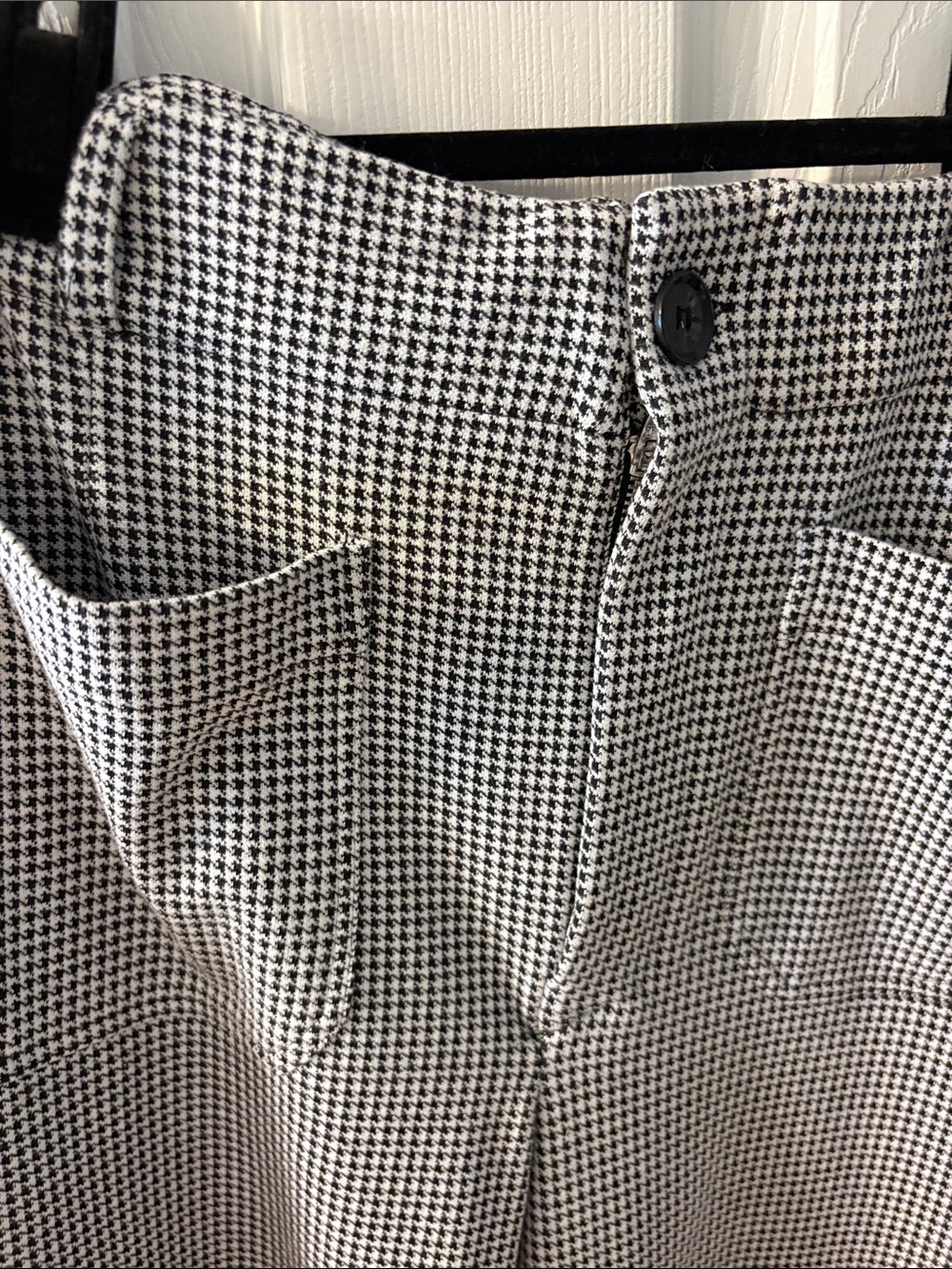 Maeve Black and White Houndstooth Wide-Leg Pants - Picture 4 of 7